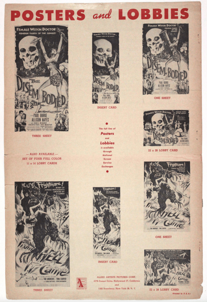 Above: various pages from the pressbook...