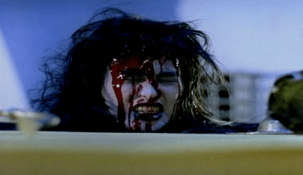 ...so the ghost head decides to self-destruct, beginning to bleed profusely...