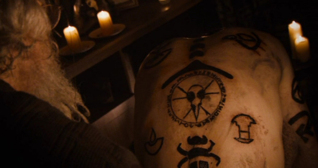 Various tattoos form part of the magic utilised in the movie