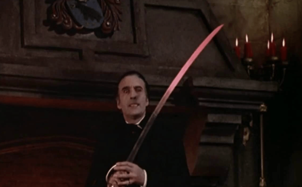 Dracula and his red-hot blade!