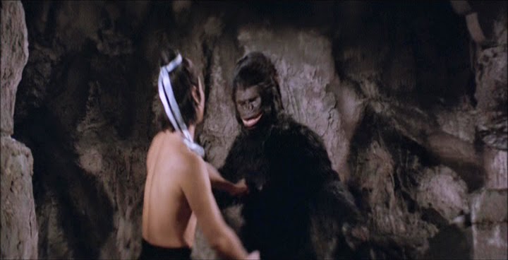 The hero fights a gorilla skilled in kung fu. You heard me right: a gorilla skilled in kung fu!