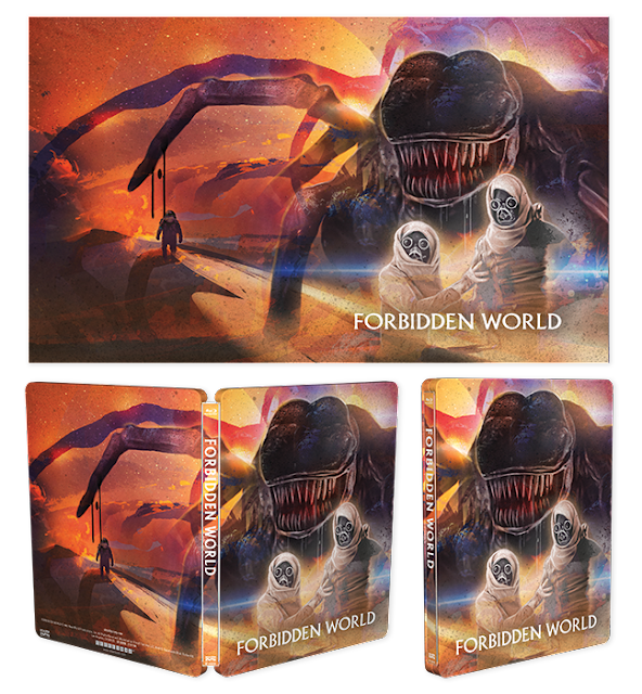 Scream Factory SteelBook cover with artwork by Laz Marquez