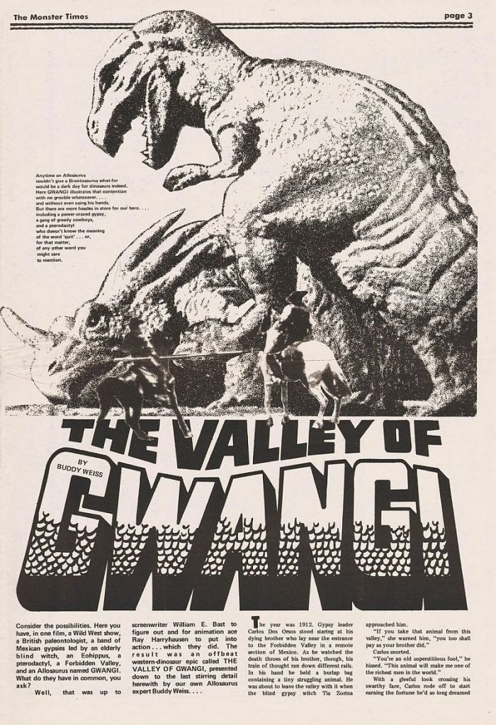 A page from 'The Monster Times' magazine