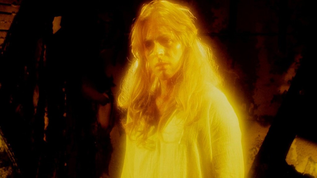 Richard Lynch as the glowing, messiah-like product of alien insemination of human women