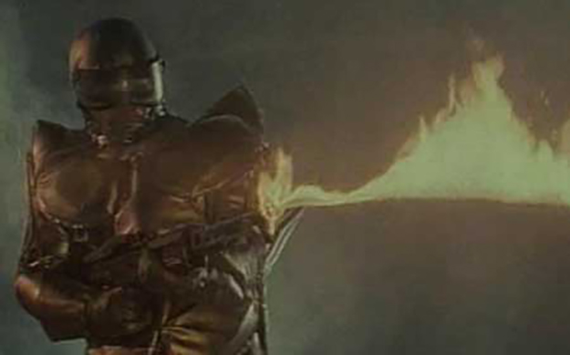 You don't mess with a flamethrower-wielding android!
