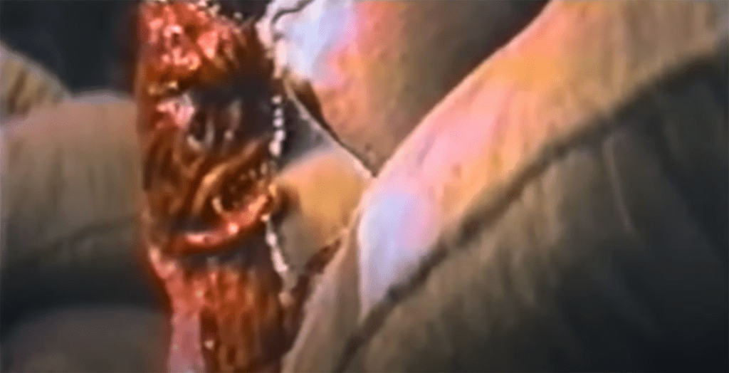 At one point the penis-tadpole-thingy hides amongst a pile of sacks