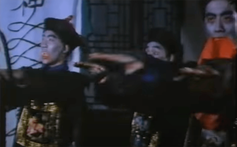 Another shot of blue-faced hopping vampires