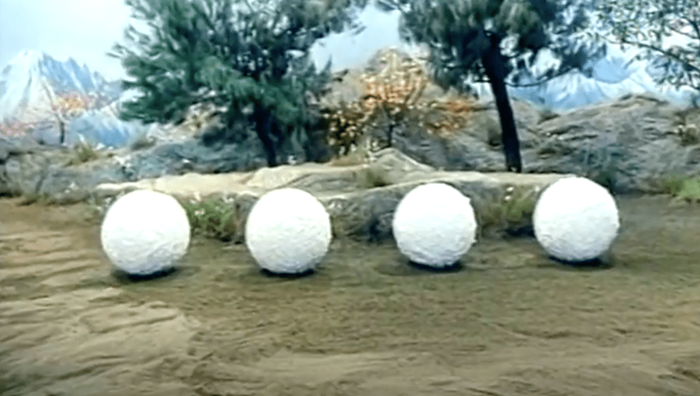 Four large snowballs land in Peach Garden...