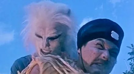 We see the cat creature in her true form during a prologue, but must wait until the last five minutes to see the cat-woman again