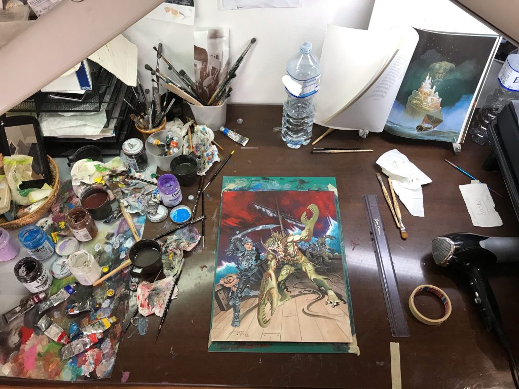 The above process shots came originally from an online 2000AD feature by bloggers Richard Bruton and Pete Wells