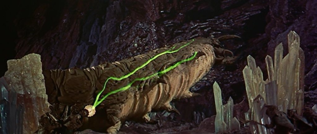 In the movie the mooncalf gets zapped!