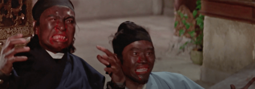 The faces of some victims of the otherworldly arachnid go black as they die