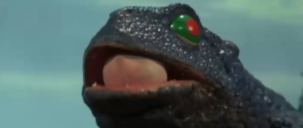 A toad eats one of the sacred peaches