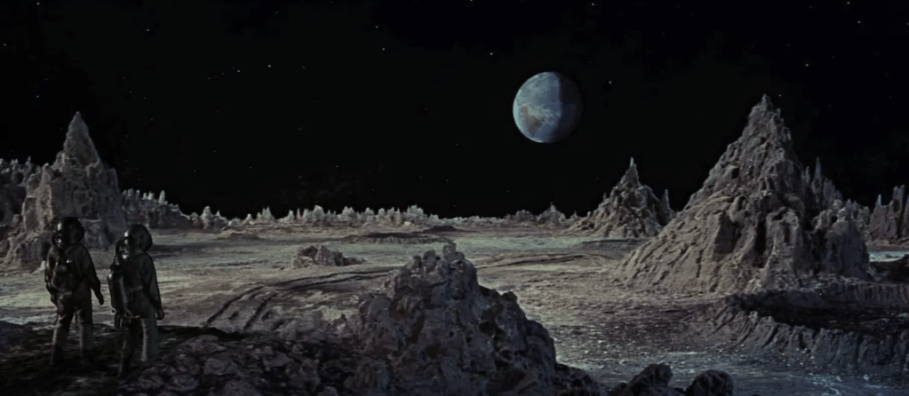 A lovely, rocky moon vista