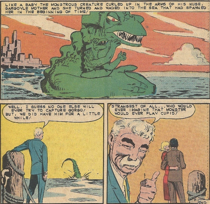 Monster mom and baby drawn by the legendary Ditko