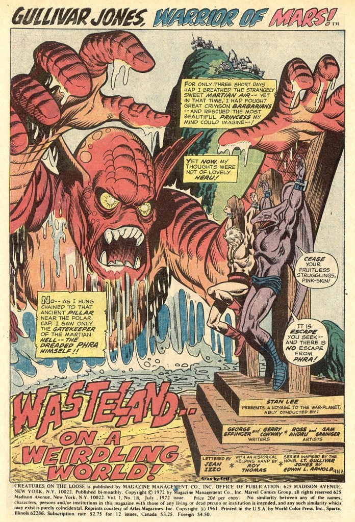 Huge, aquatic monster alert! Art by Ross Andru and Sam Grainger