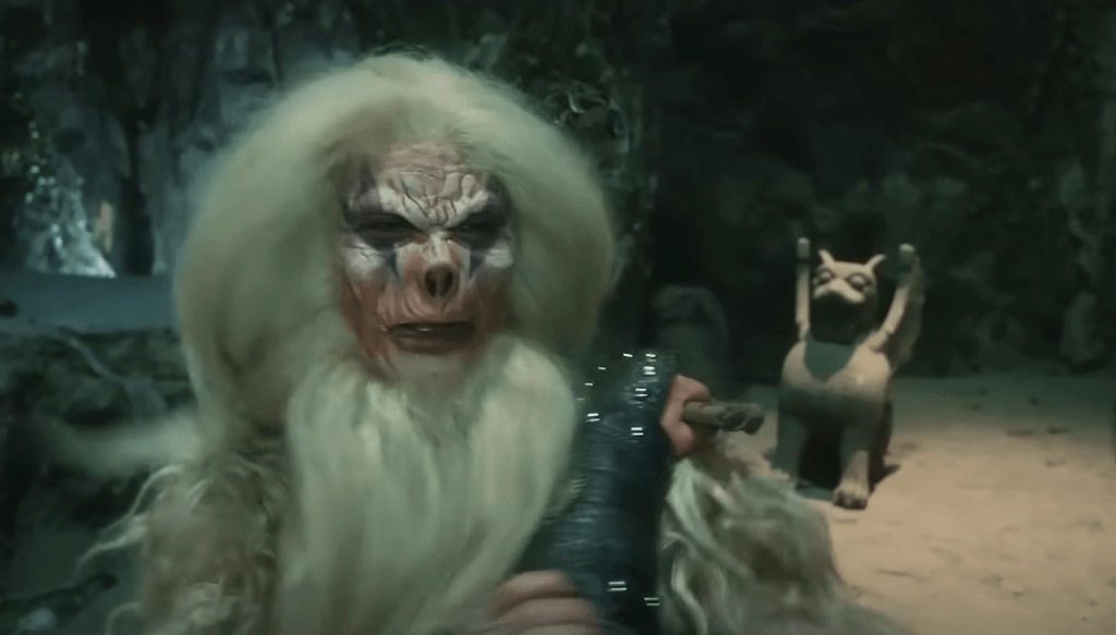 The apeman's face is quite nicely designed