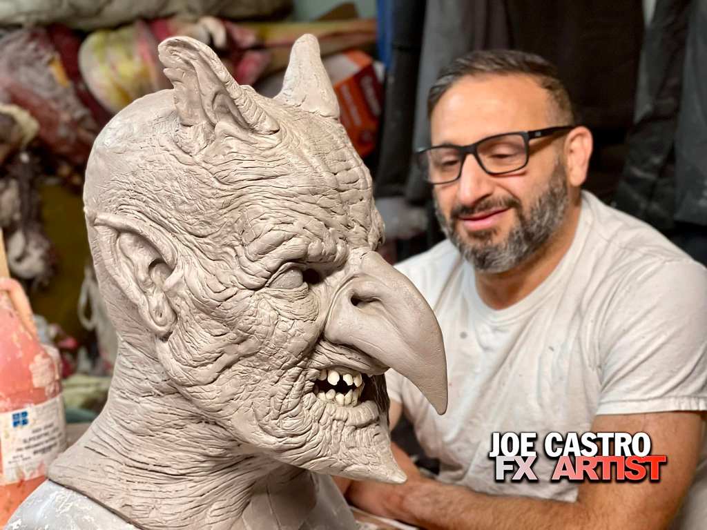 Joe sculpting the Lechuza