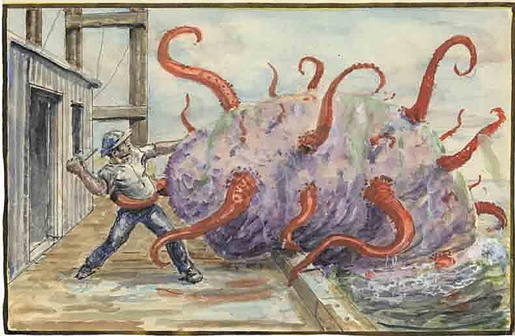 I don't think that little knife is going to hurt that blobby beast!