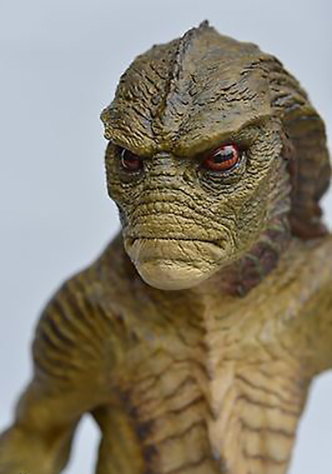 Close-up of the maquette's face