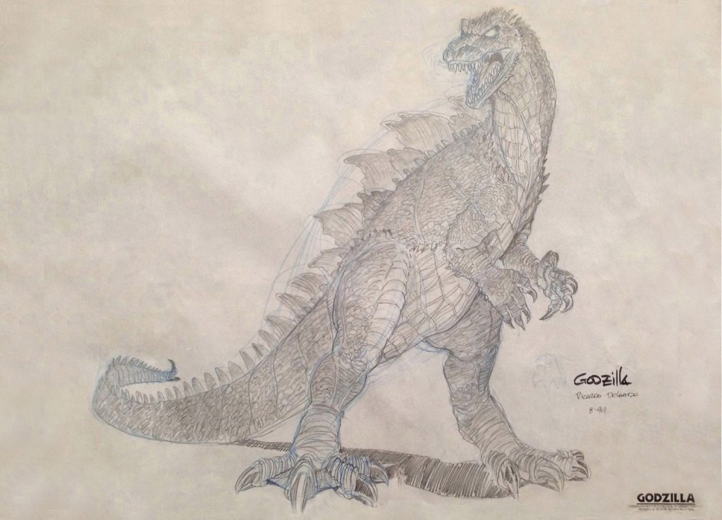Early Godzilla concept design by Ricardo Delgado