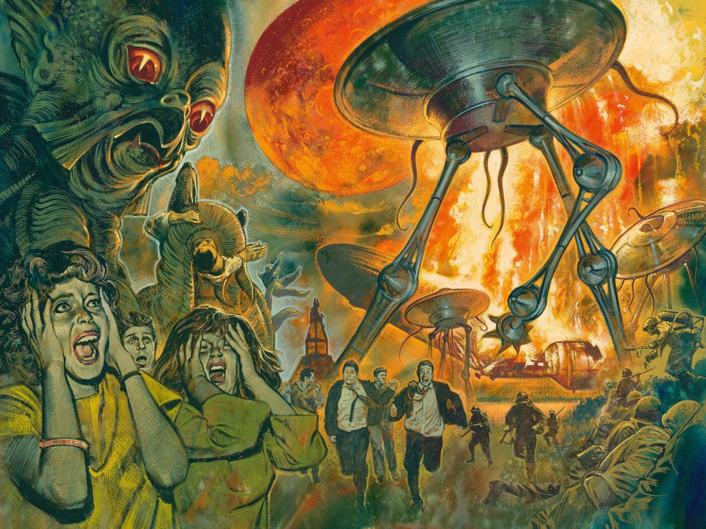 Graham Humphreys nicely conveys what Harryhausen's version of THE WAR OF THE WORLDS might have been like