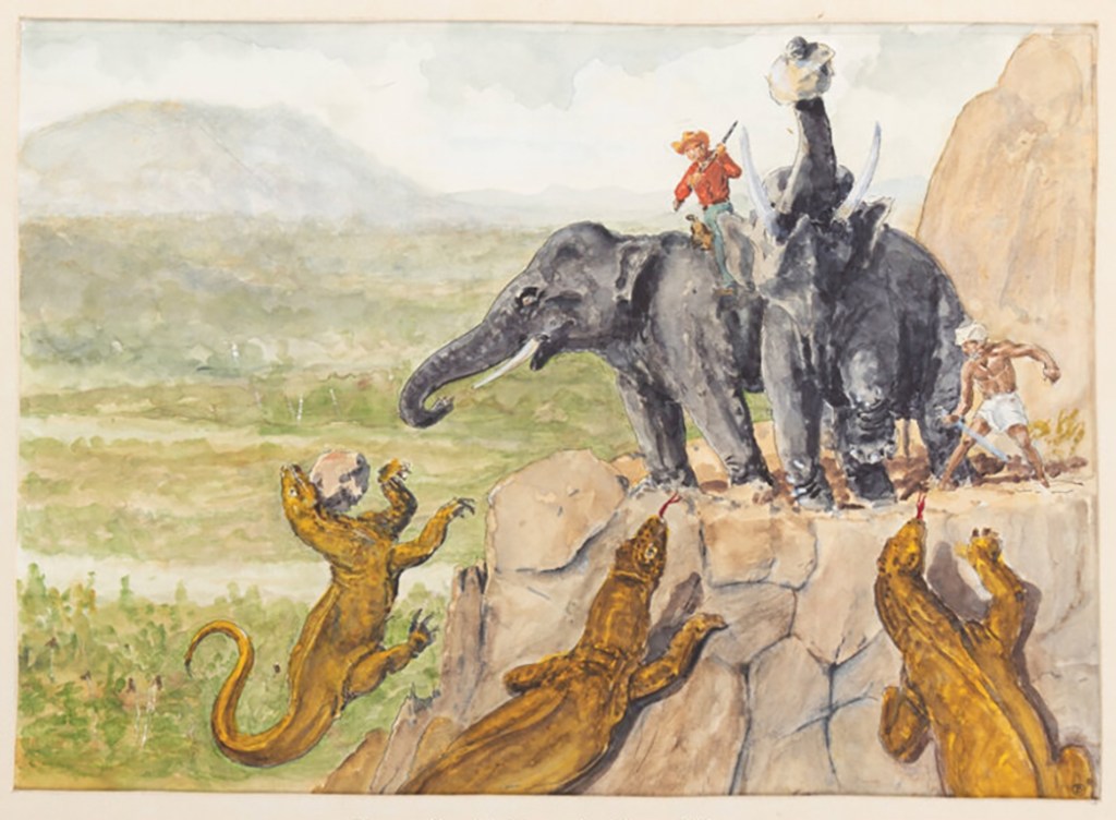 O'Brien's concept illustrations were accomplished in pencil and gouache