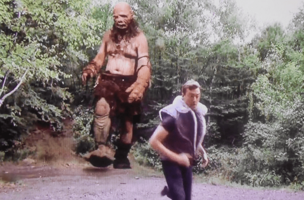 Being chased by the giant Triclops!