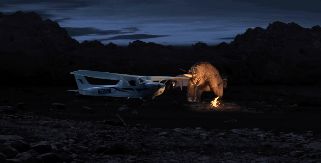 A nice shot of a stop-motion horn-nosed creature

