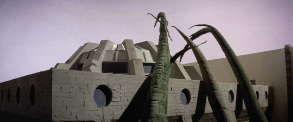 Giant vines wrap around the heroes' HQ!