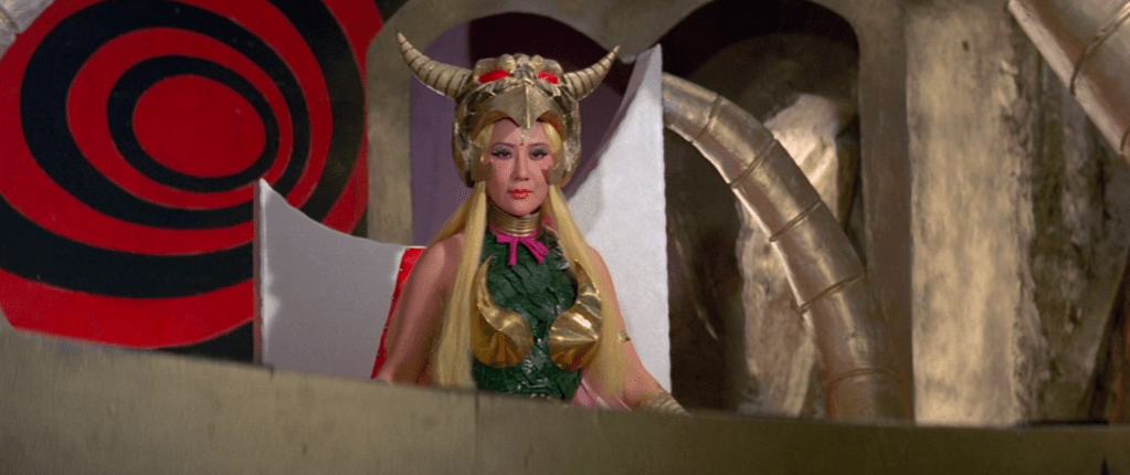 Princess Elzebub always wears a golden, horned helmet
