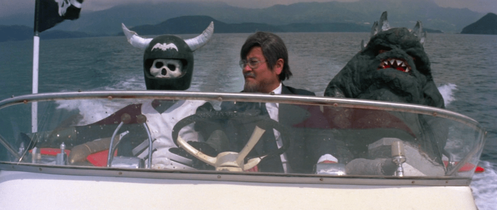 At one point Professor Liu is kidnapped and whisked away in a speedboat, accompanied by a Skeleton Warrior and Mutant Drill