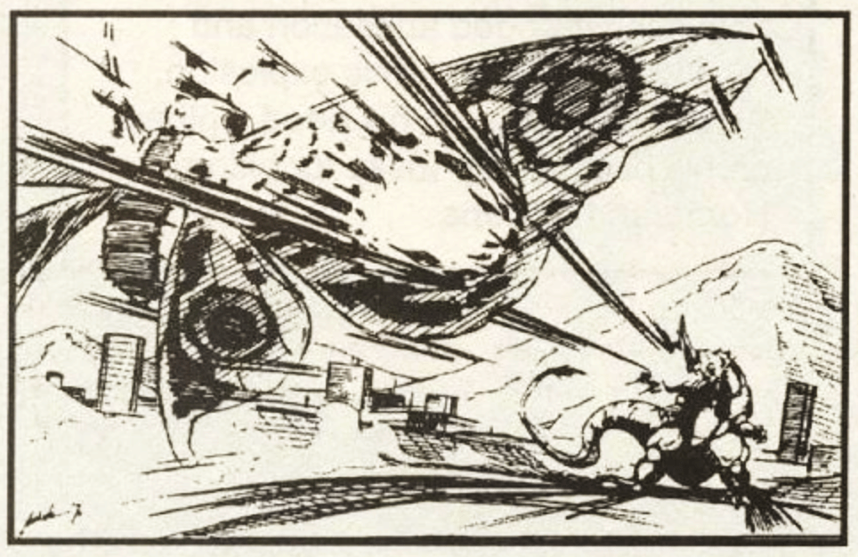 Bagan zaps a hole in Mothra's wing!