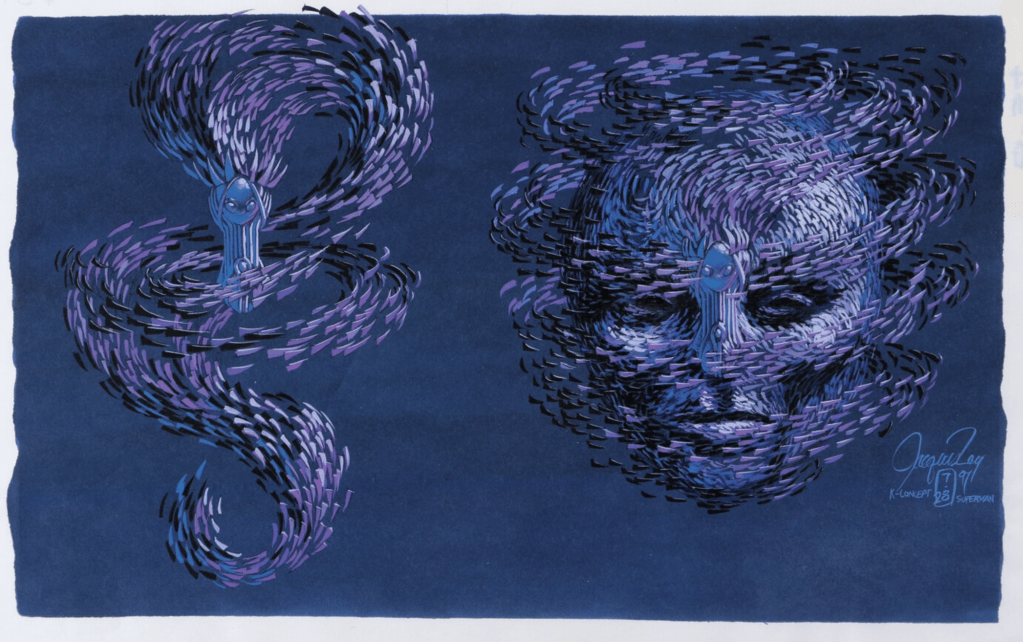 Another concept for the Kryptonian character called 'K'