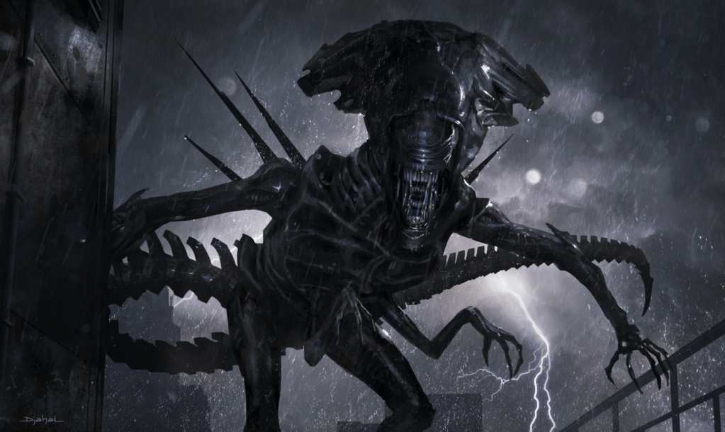 Above: various cool examples of concept artwork for the unmade ALIEN 5...