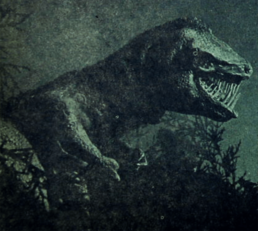 A photo of Paul Blaisdell's mechanical Allosaurus