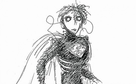 Tim Burton's sketch for Superman