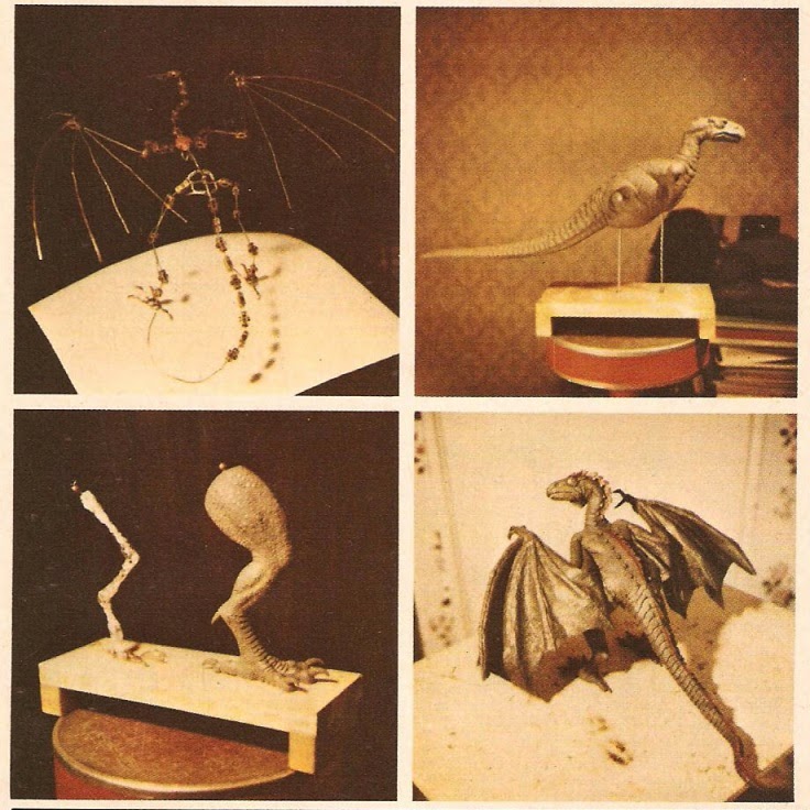 Shots of the Lizard-Hawk sculpture and armature