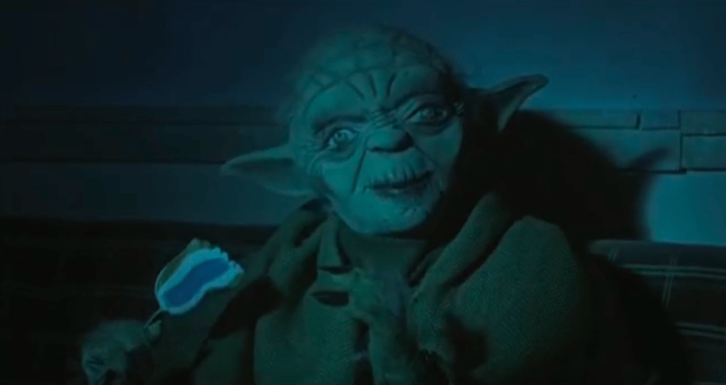 ...then she transforms into this Yoda-like creature to freak out the demolition workers!