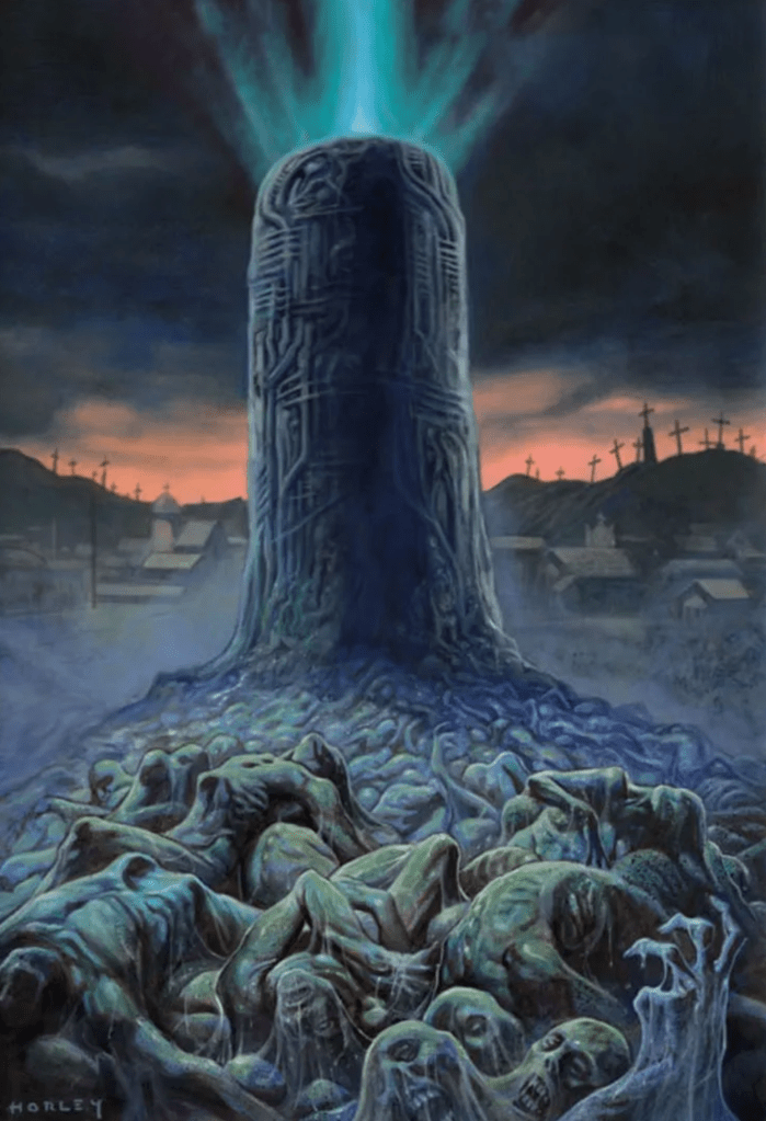 The monolith... and lots of corpses!