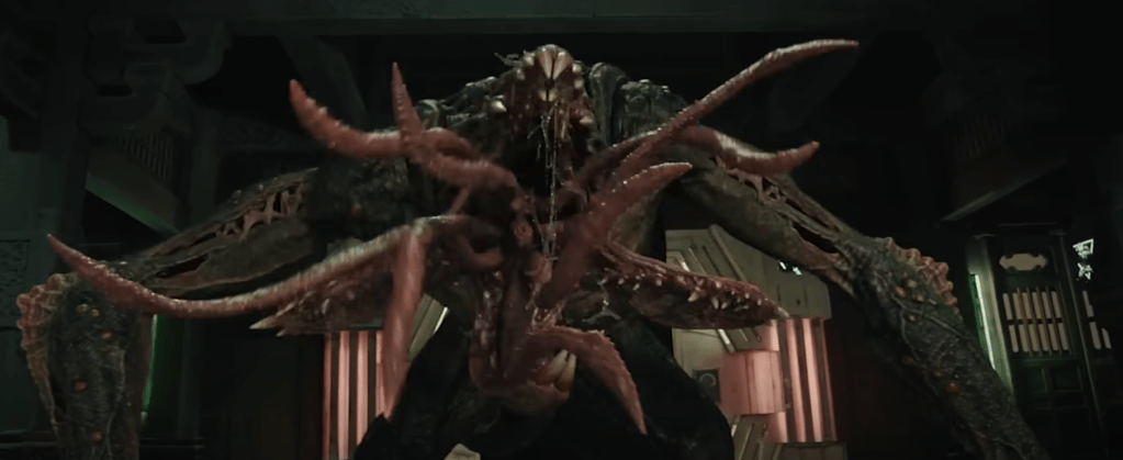 The beast's face can also peel back like flesh petals