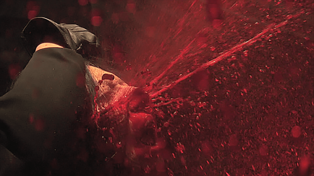 I said there was a lot of spraying blood in this flick, right?