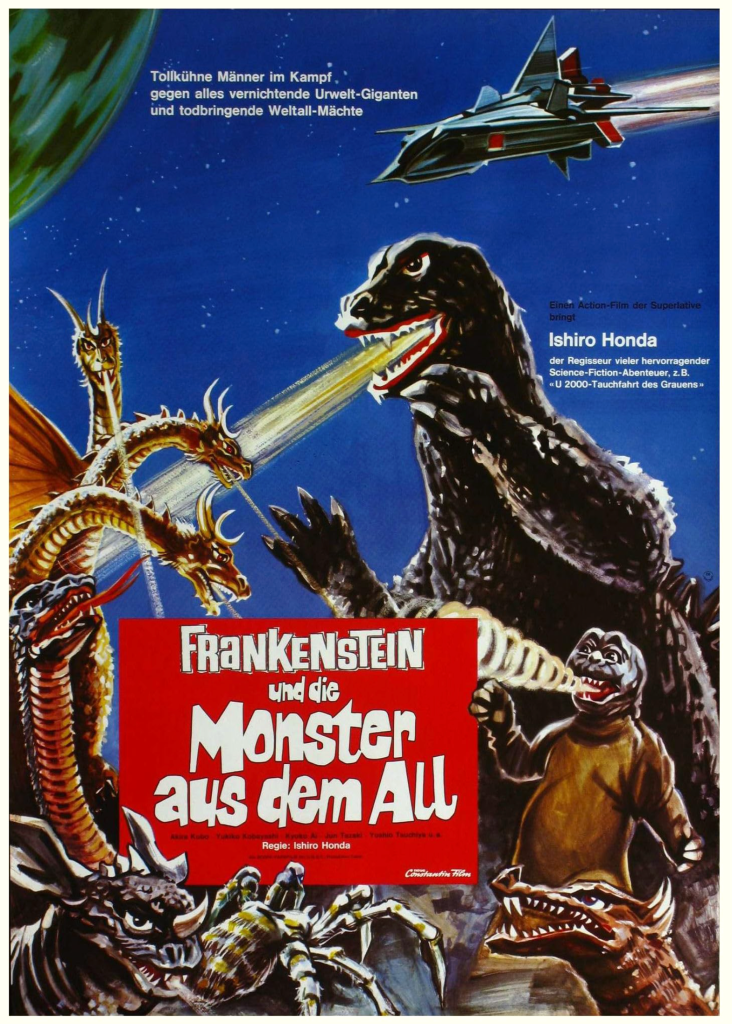 German poster. The Germans always title Godzilla films with the name 'Frankenstein'!