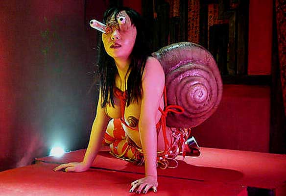 A mutated 'snail' girl