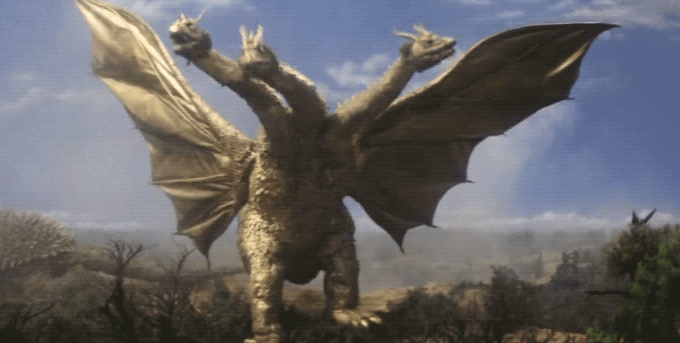 Ghidorah is hard b*stard - but did he really think he could beat ALL those other monsters?!