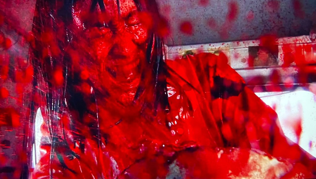 Blood sprays over everybody in this film!