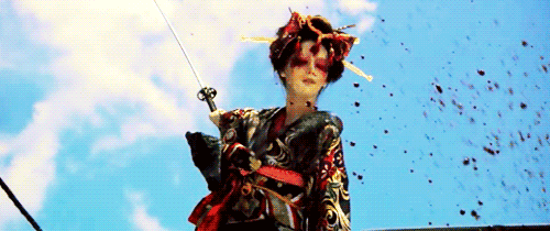 Zombie geisha with a samurai sword!