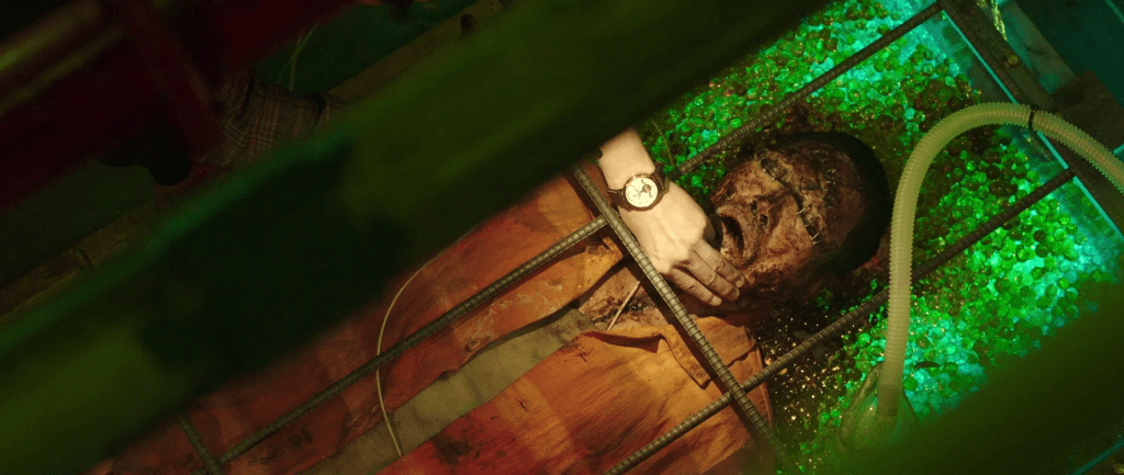 Alpha is initially in storage below deck...