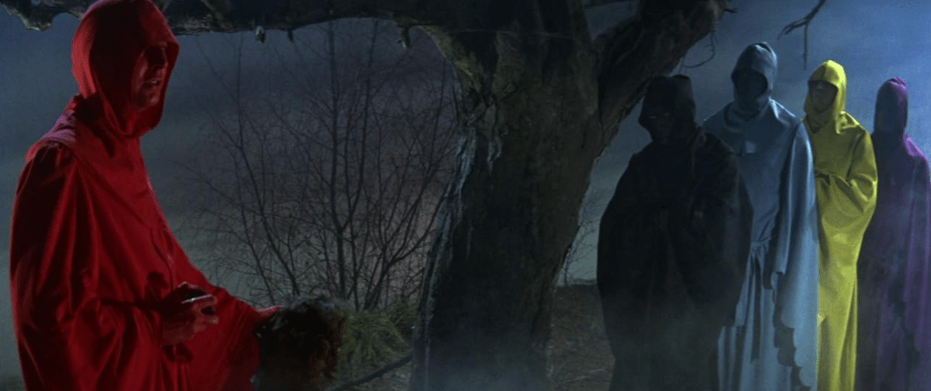 The plagues, all dressed in different coloured robes, prepare to slowly march on towards new lands and new victims