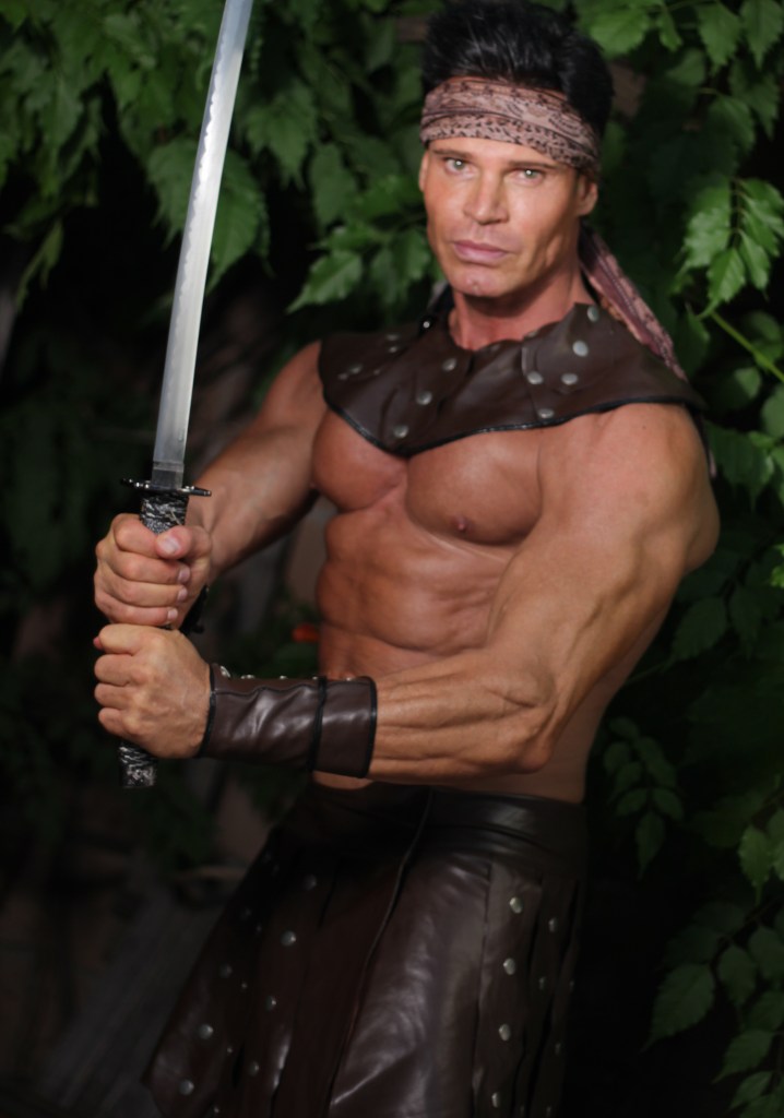 Pasi Schalin wearing Southeast Asian-looking warrior garb